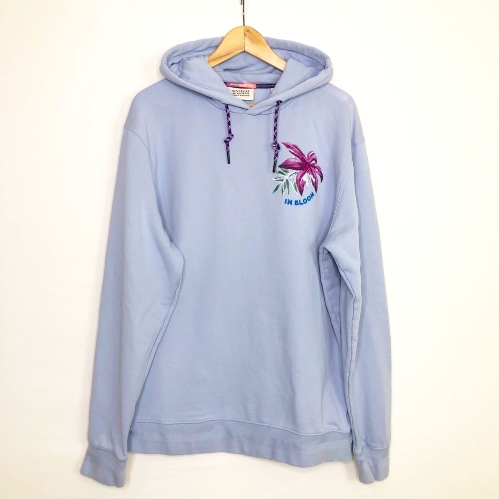 Scotch and Soda XL embroidered graphic print “ In Bloom” hooded sweatshirt